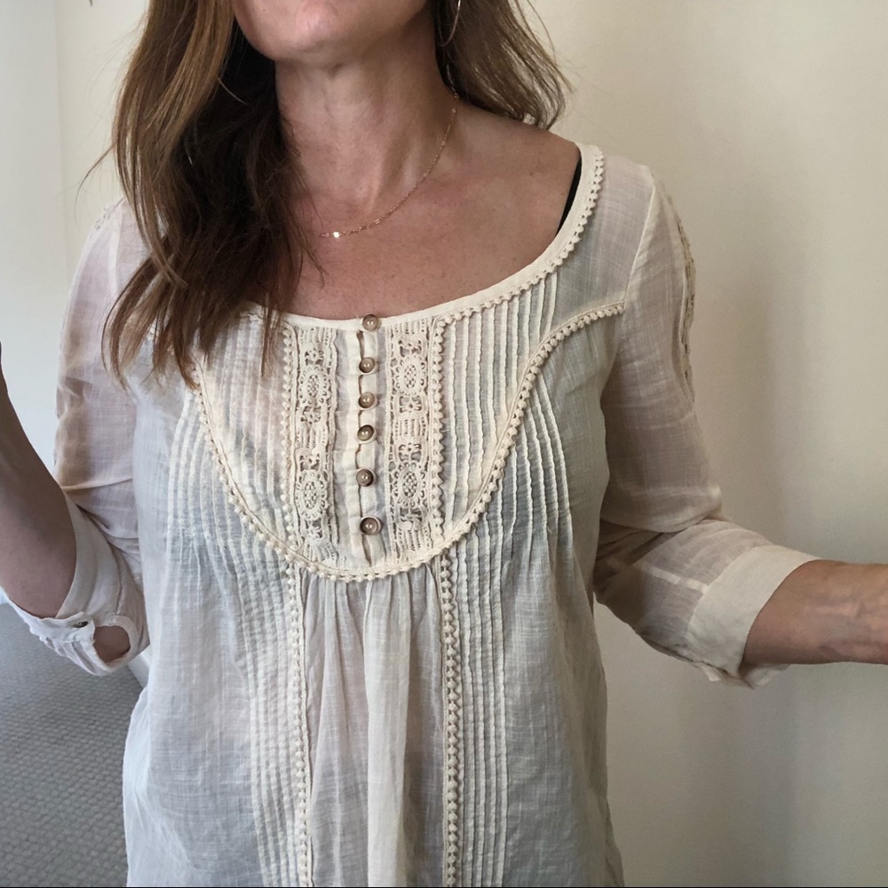 Anthropologie Floreat/ peasant top